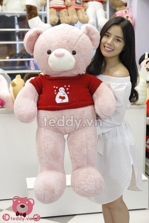Gấu teddy áo len baymax