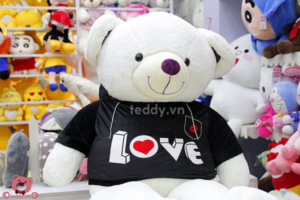 Gấu Bông Teddy Áo Đen Love