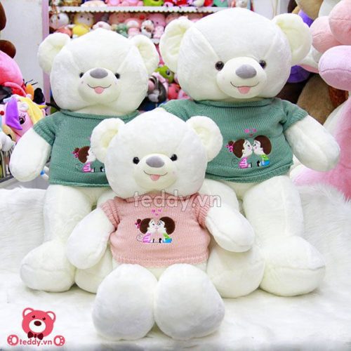 Gấu Bông Teddy Lông Trơn Áo Kiss