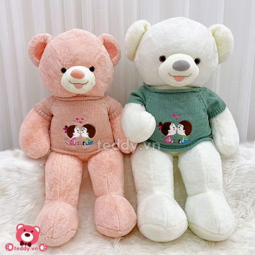 Gấu Bông Teddy Lông Trơn Áo Kiss