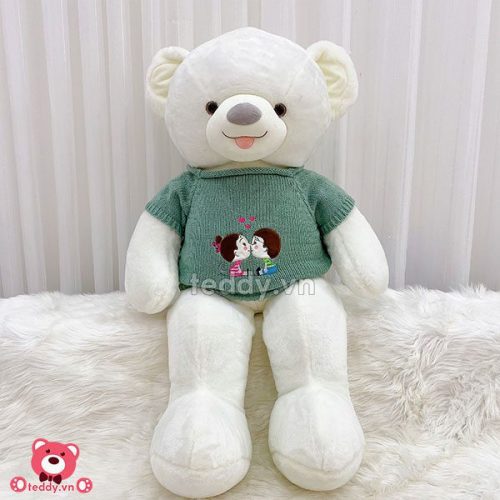 Gấu Bông Teddy Lông Trơn Áo Kiss