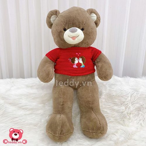 Gấu Bông Teddy Lông Trơn Áo Kiss