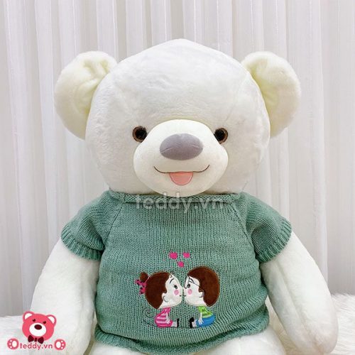 Gấu Bông Teddy Lông Trơn Áo Kiss