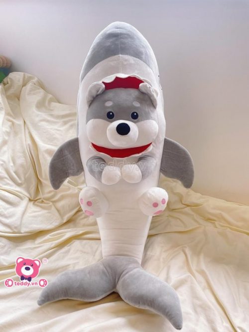 Chó Bông Shiba Cosplay Cá Mập