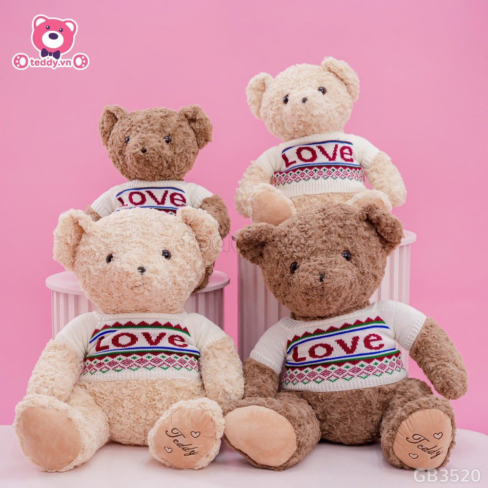 Gấu Bông Teddy Áo Len Love