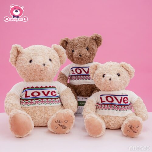 Gấu Bông Teddy Áo Len Love