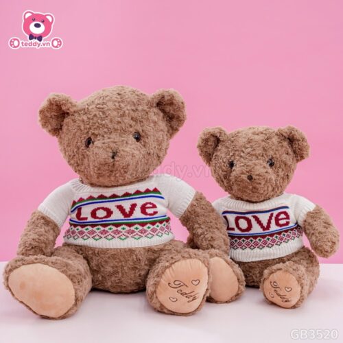 Gấu Bông Teddy Áo Len Love