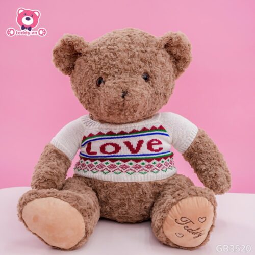 Gấu Bông Teddy Áo Len Love