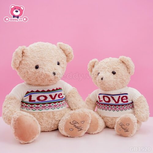 Gấu Bông Teddy Áo Len Love