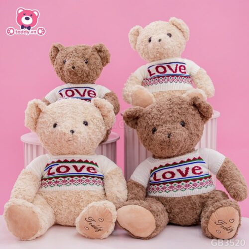 Gấu Bông Teddy Áo Len Love