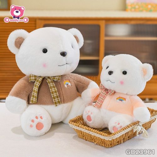 Gấu Bông Teddy Nơ Ngực Cầu Vồng