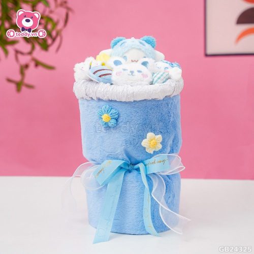 Set Bó Hoa Vải Lông Xanh - Thỏ Cinnamoroll