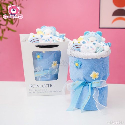 Set Bó Hoa Vải Lông Xanh - Thỏ Cinnamoroll