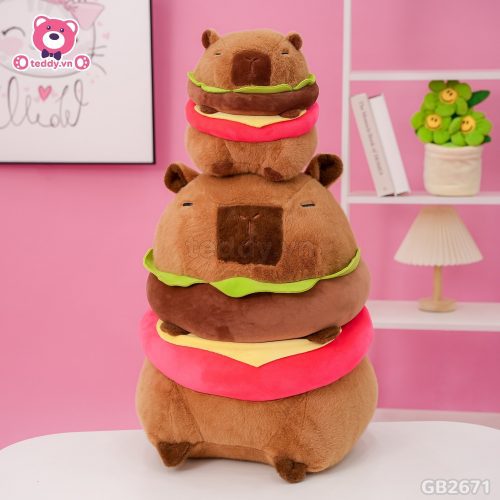 Chuột Capybara Bánh Hamburger có thể làm đồ trang trí kệ sách