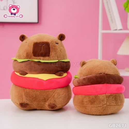 Chuột Capybara Bánh Hamburger mềm mại dễ thương
