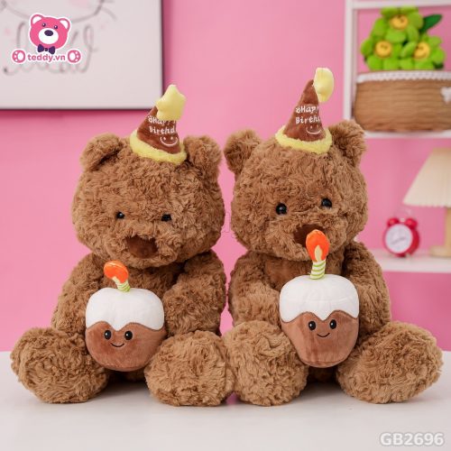 Gấu Lông Xù Ôm Bánh Sinh Nhật đã được bán tại Teddy.vn