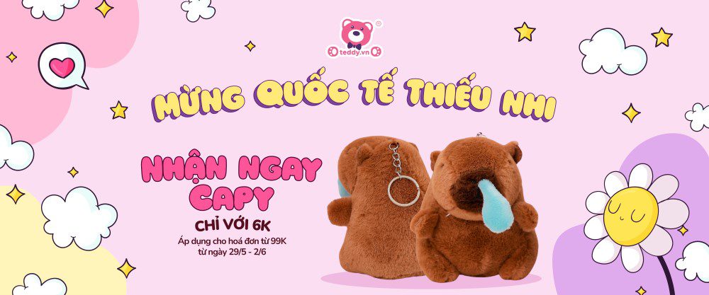 Mừng Quốc Tế Thiếu Nhi 1/6 - Nhận Ngay Móc Khóa Capybara Chỉ Với 6K