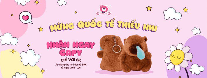 Mừng Quốc Tế Thiếu Nhi 1/6 - Nhận Ngay Móc Khóa Capybara Chỉ Với 6K