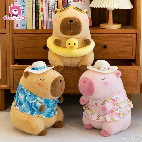 ĐG 50cm Chuột Capybara Áo Hawaii Đi Biển