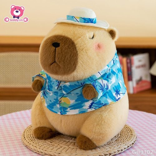 ĐG 50cm Chuột Capybara Áo Hawaii Đi Biển