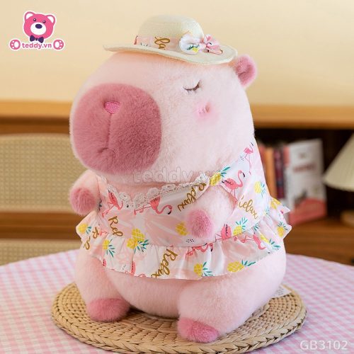 ĐG 50cm Chuột Capybara Áo Hawaii Đi Biển