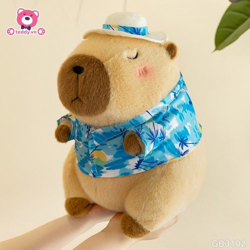 ĐG 50cm Chuột Capybara Áo Hawaii Đi Biển