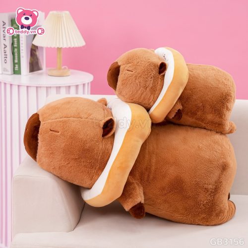 Gấu Bông Capybara Nằm Bánh Mỳ