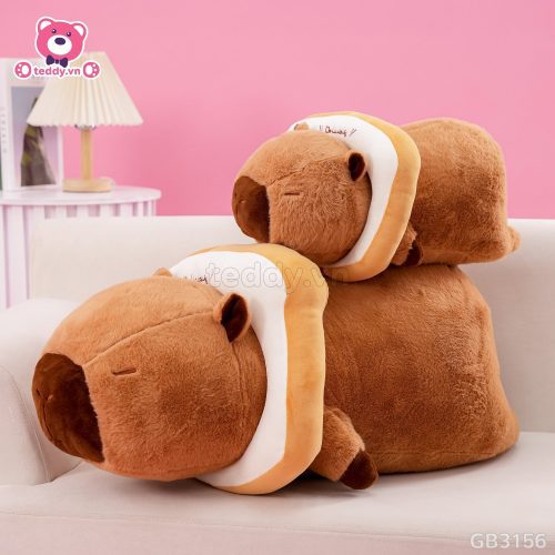 Gấu Bông Capybara Nằm Bánh Mỳ