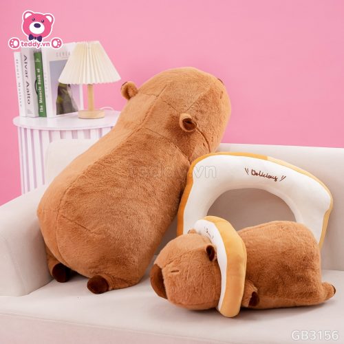 Gấu Bông Capybara Nằm Bánh Mỳ