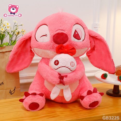 Gấu Bông Stitch Hồng Ôm Quái Vật Scrump