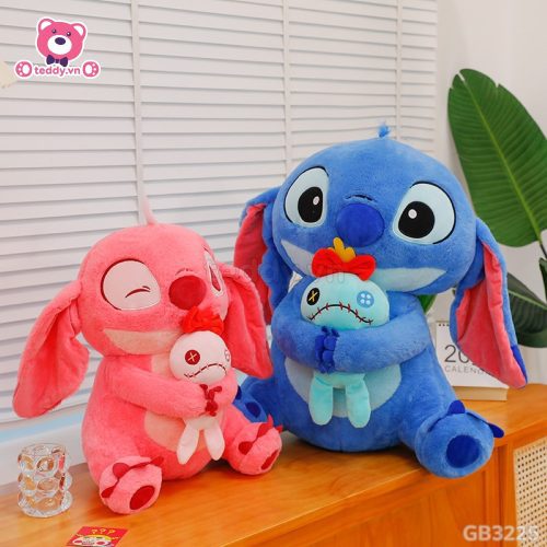 Gấu Bông Stitch Hồng Ôm Quái Vật Scrump