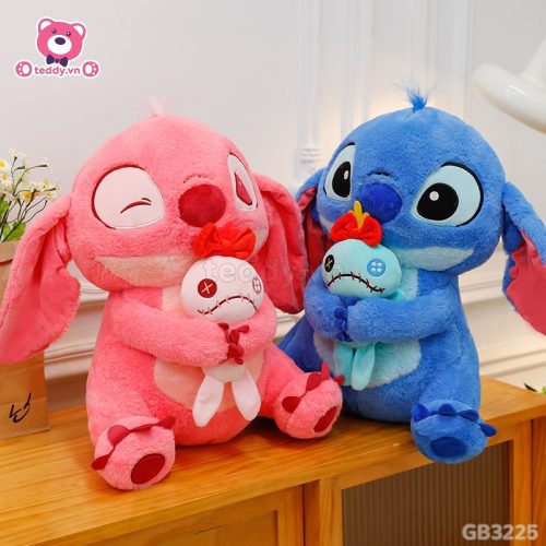 Gấu Bông Stitch Hồng Ôm Quái Vật Scrump