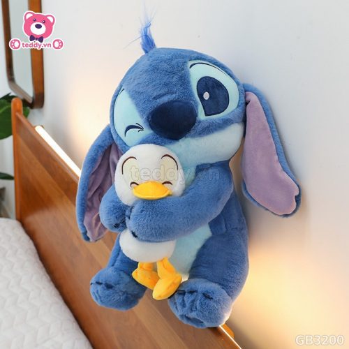 Gấu Bông Stitch Xanh Ôm Vịt