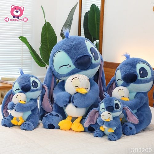 Gấu Bông Stitch Xanh Ôm Vịt