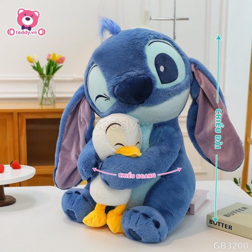 Gấu Bông Stitch Xanh Ôm Vịt