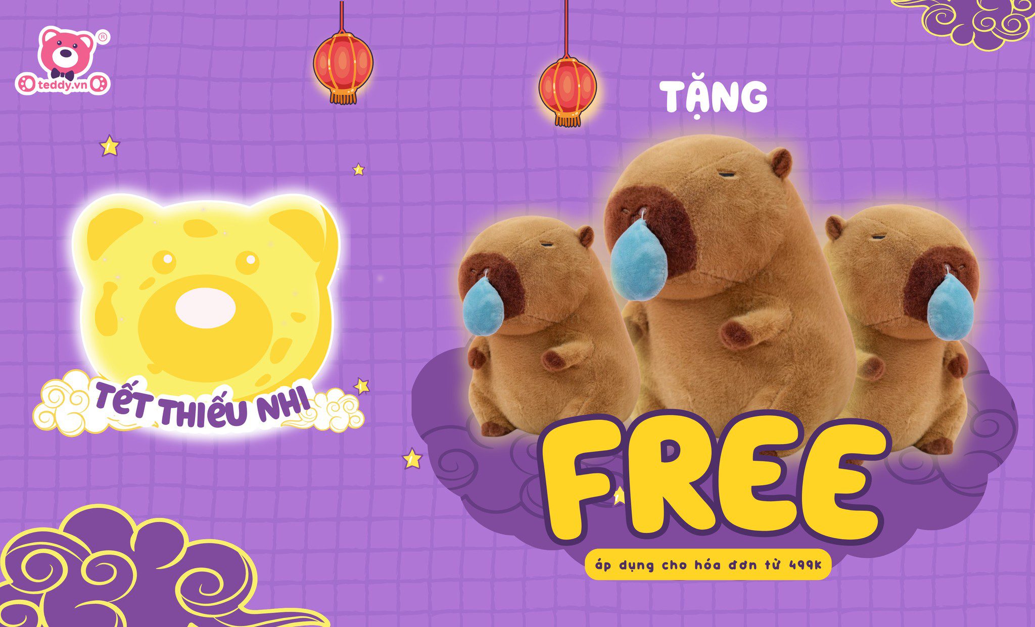 Đón Tết Trung Thu - Shop Gấu Bông Teddy.vn Tặng Free Capybara Nước Mũi