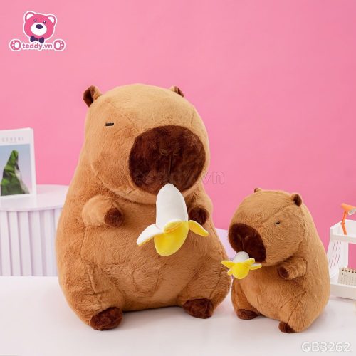 Gấu Bông Capybara Rút Chuối được nhồi bông căng phồng êm ái