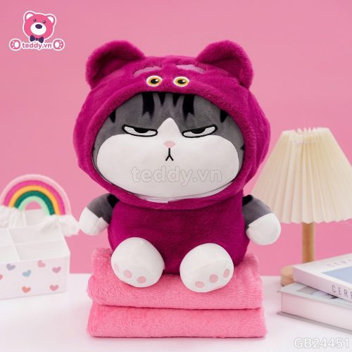 Gối Chăn Mền Mèo Hoàng Thượng Cosplay Lotso