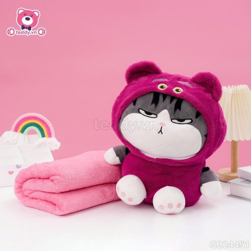 Gối Chăn Mền Mèo Hoàng Thượng Cosplay Lotso