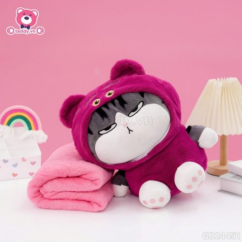 Gối Chăn Mền Mèo Hoàng Thượng Cosplay Lotso