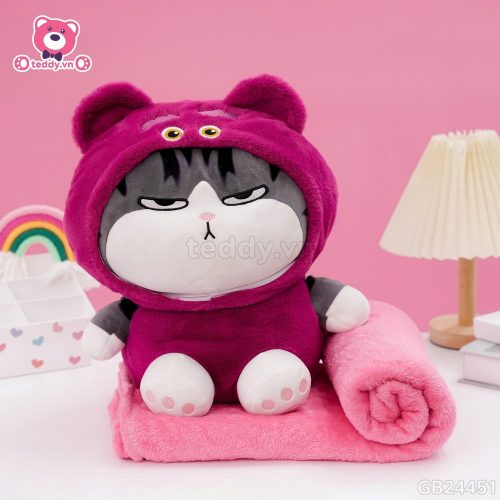 Gối Chăn Mền Mèo Hoàng Thượng Cosplay Lotso