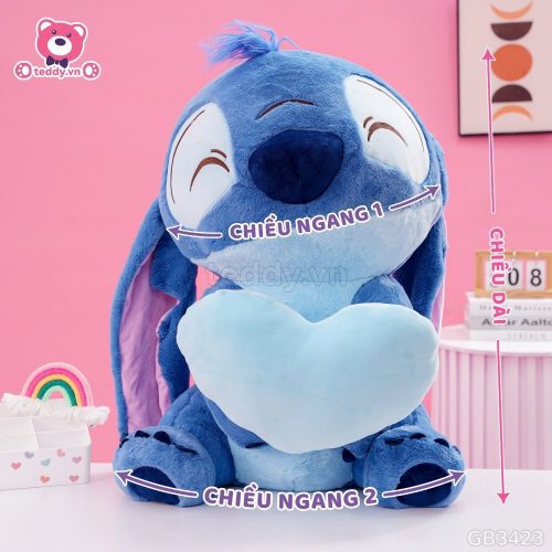 Cách đo kích thước của Gấu Bông Stitch Ôm Tim