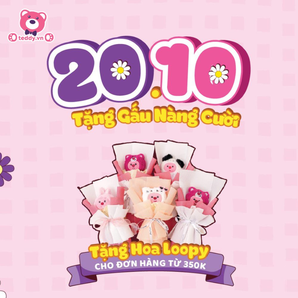 20/10 Tặng Gấu Nàng Cười: Teddy.vn "Chiêu Đãi" Nàng Cả Thế Giới Hoa Gấu Bông