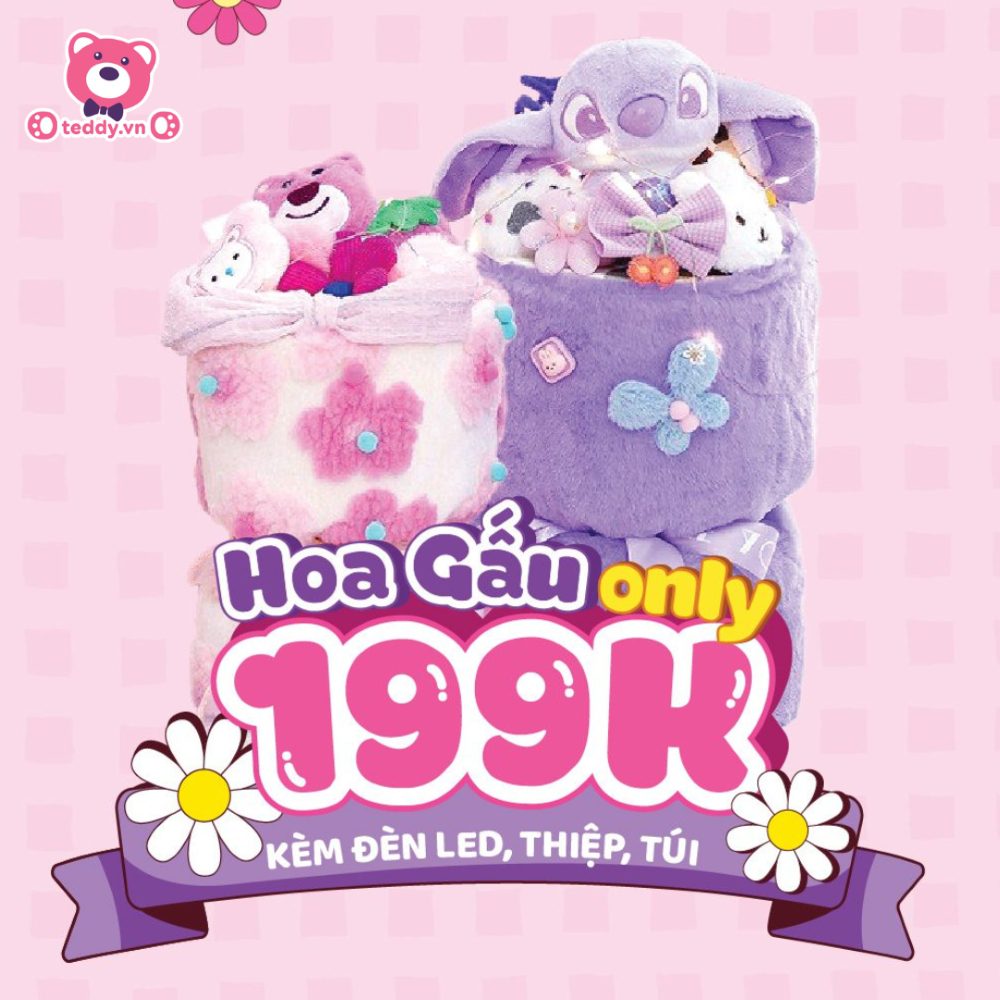 Set hoa vải Lotso/Stitch siêu xinh với giá chỉ 199k