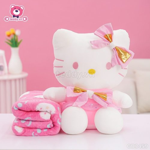 Gối Chăn Mền Kitty Váy Sao – Hồng