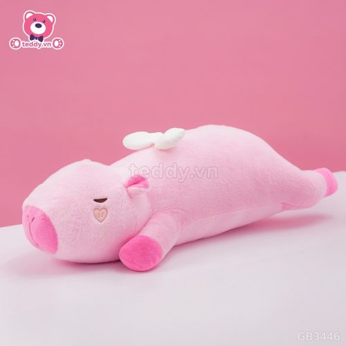 Gấu Bông Capybara Angel Nằm nhồi bông căng phồng, đầy đặn, êm ái