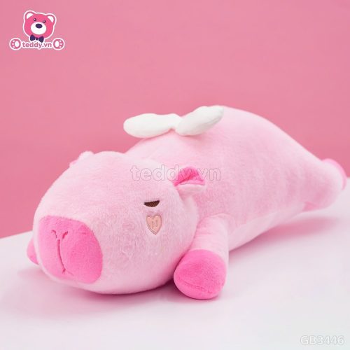 Gấu Bông Capybara Angel Nằm thiết kế dễ thương, đôi cánh độc đáo