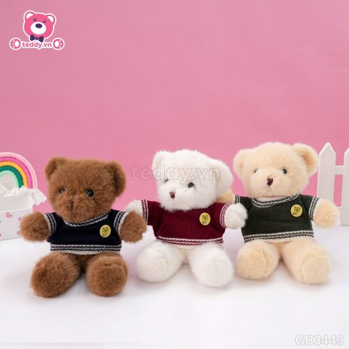 Gấu Bông Teddy Áo Len Tag Tròn