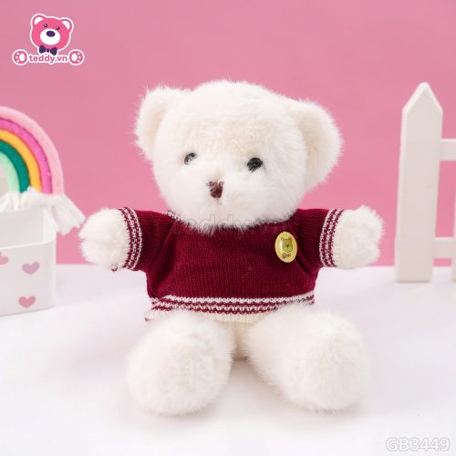 Gấu Bông Teddy Áo Len Tag Tròn