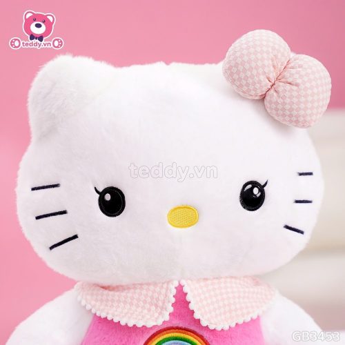 Gấu Bông Kitty Thêu Cầu Vồng – Tỉ mỉ, chi tiết